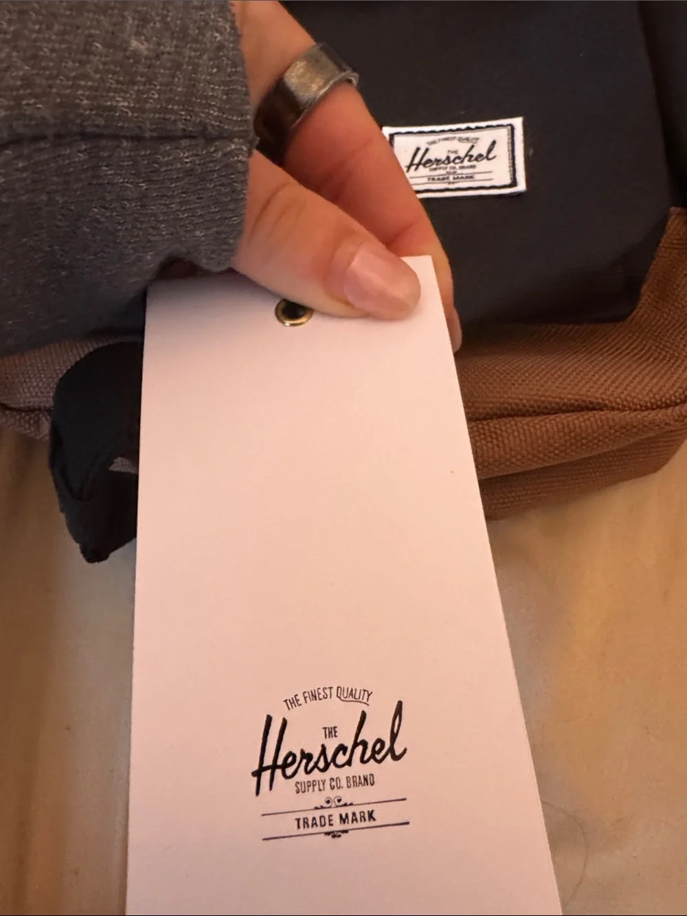 Herschel Supply Company Black Backpack with Brown Base Heritage Shoulder Bag 8L